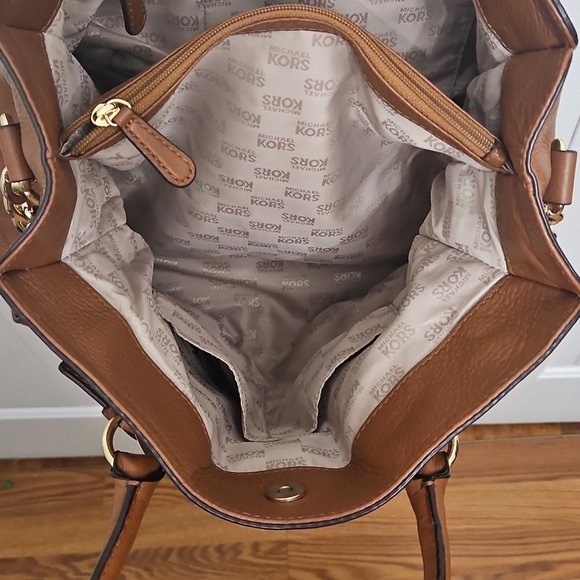 Michael Kors Leather Hamilton Satchel Tote Shoulder Bag - Picture 9 of 13